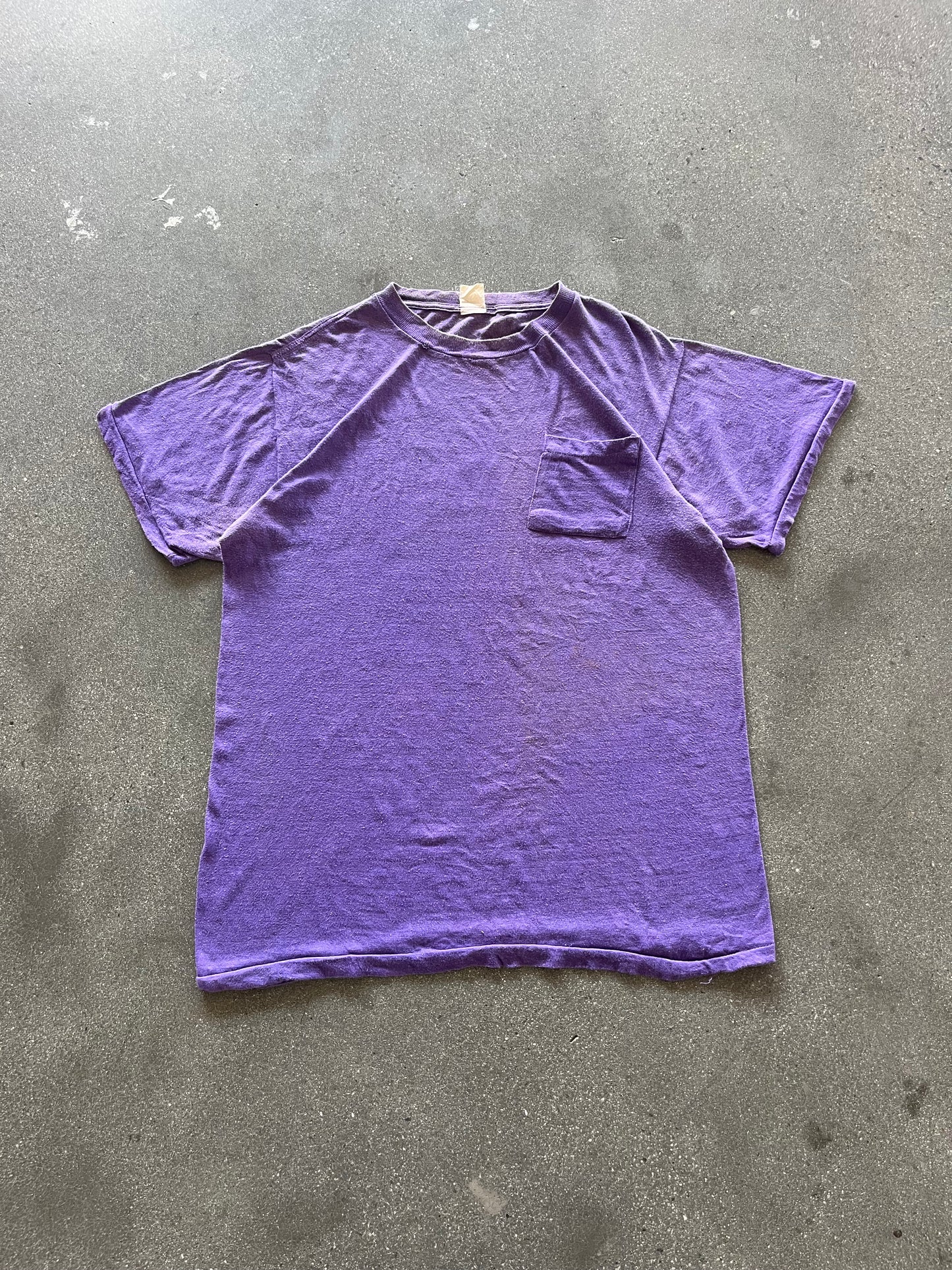 80’S FADED GRAPE SELVEDGE POCKET TEE - L/XL
