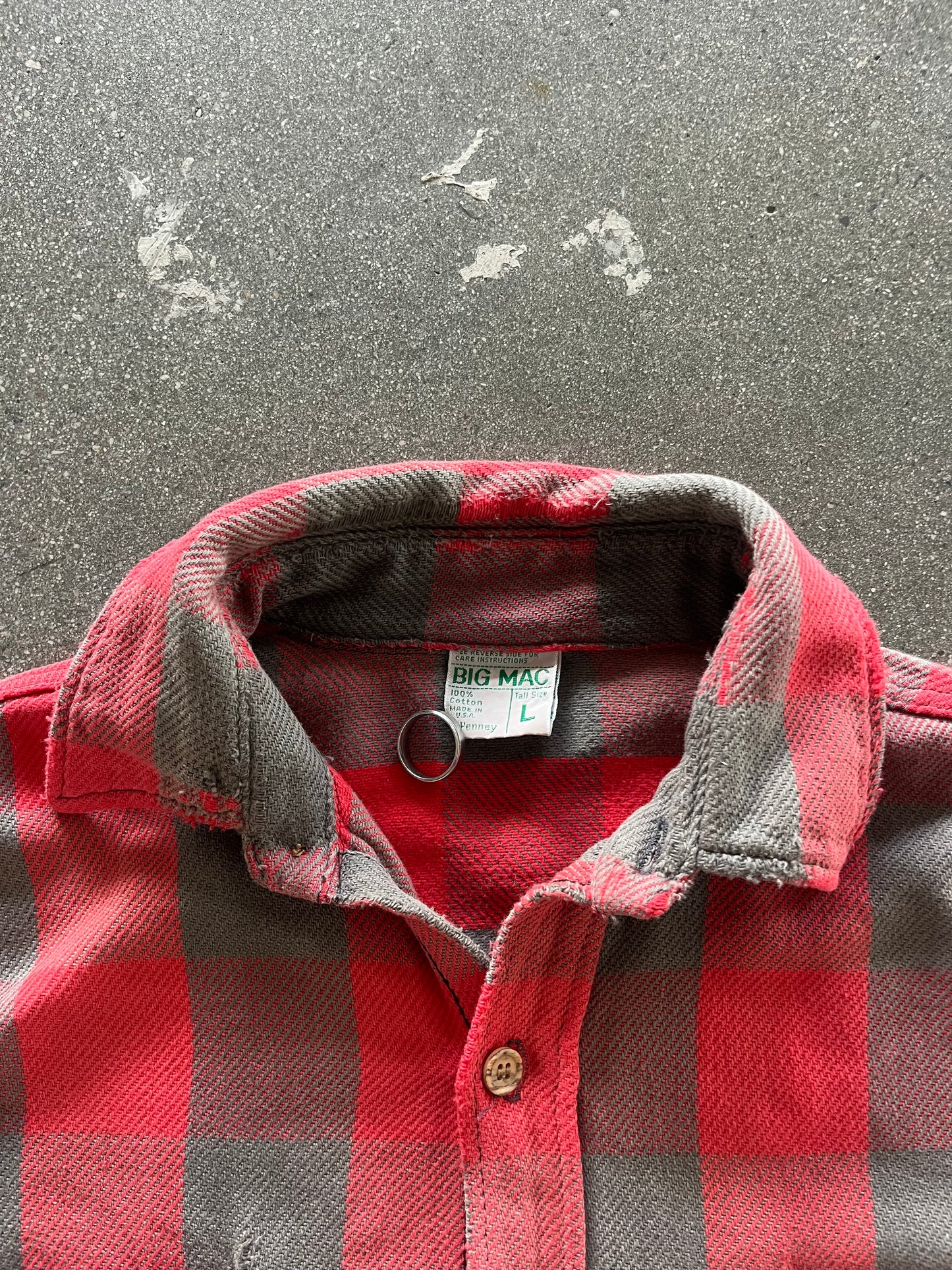 70’S BIG MAC WOVEN PLAID FLANNEL - L