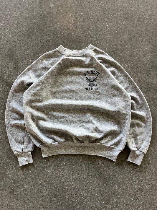 80’S RAGLAN U.S. NAVY SAN DIEGO CREWNECK - BOXY M