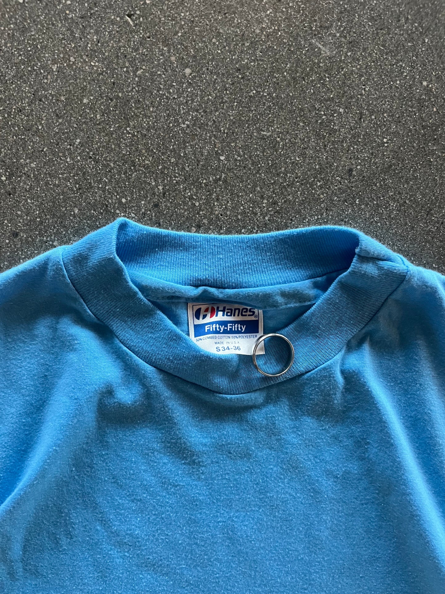 80’S BLUE BLANK TEE - S