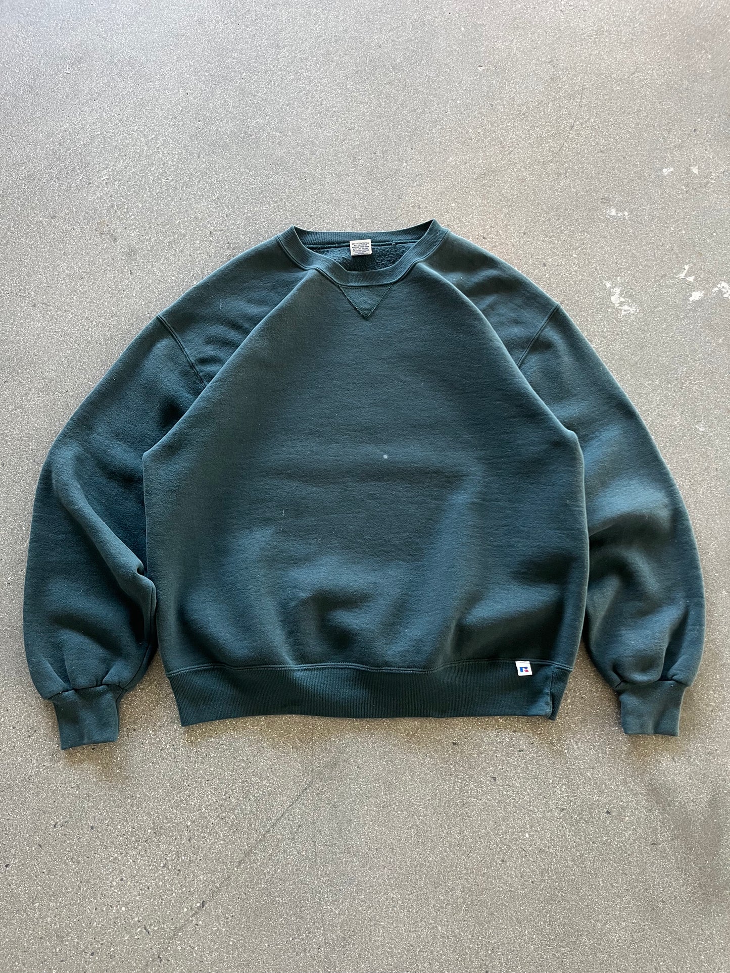 90’S FOREST GREEN RUSSELL CREWNECK - BOXY L