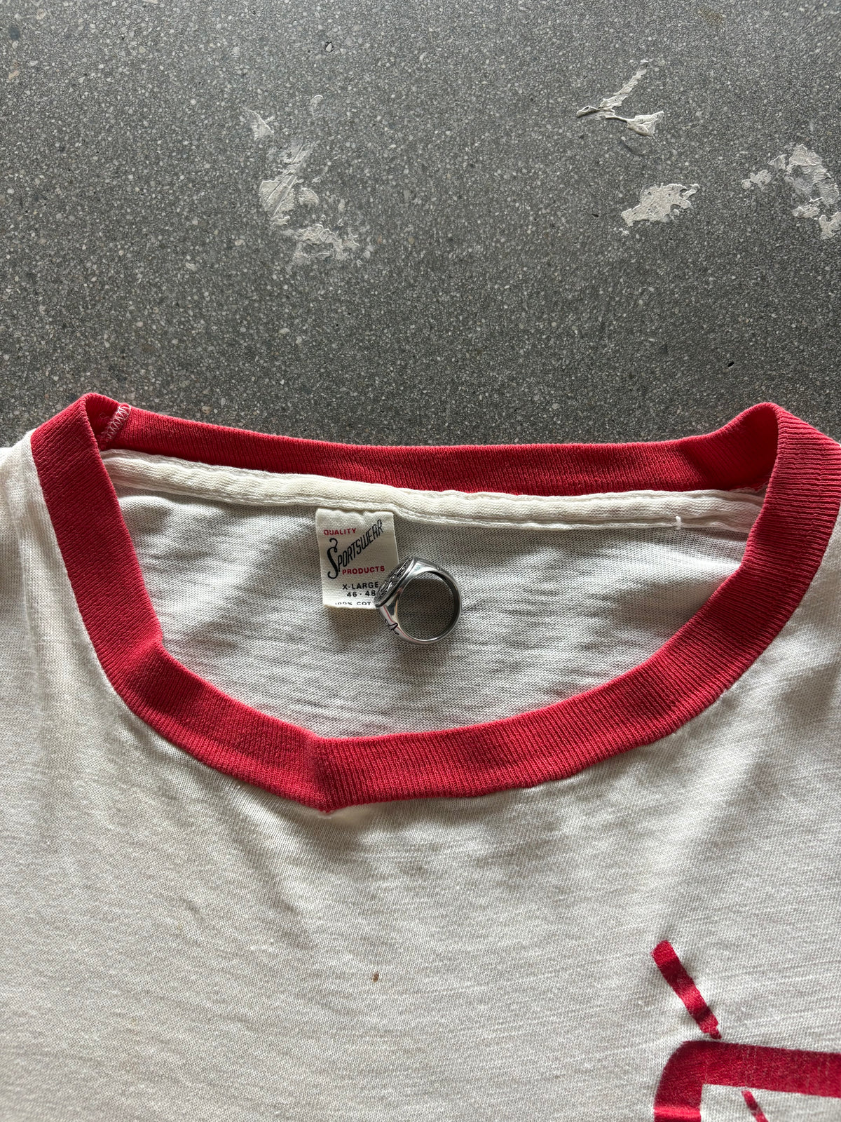 60’S RED SOFTBALL BOXY RINGER - BOXY S/M