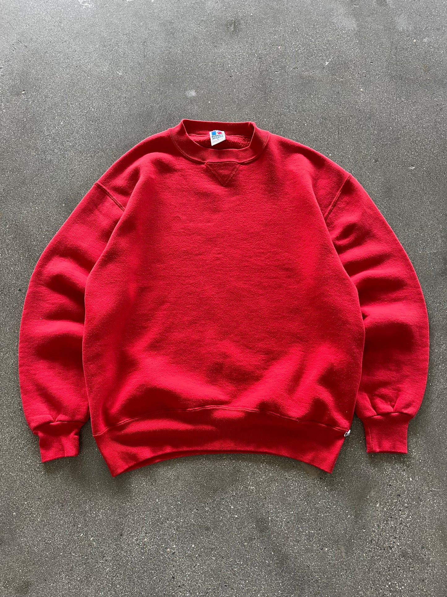 90’S STRAWBERRY RED RUSSELL CREWNECK - BOXY L