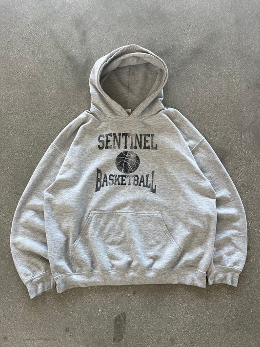 2000’S FADED “SENTINEL BASKETBALL” HOODIE - BOXY L/XL