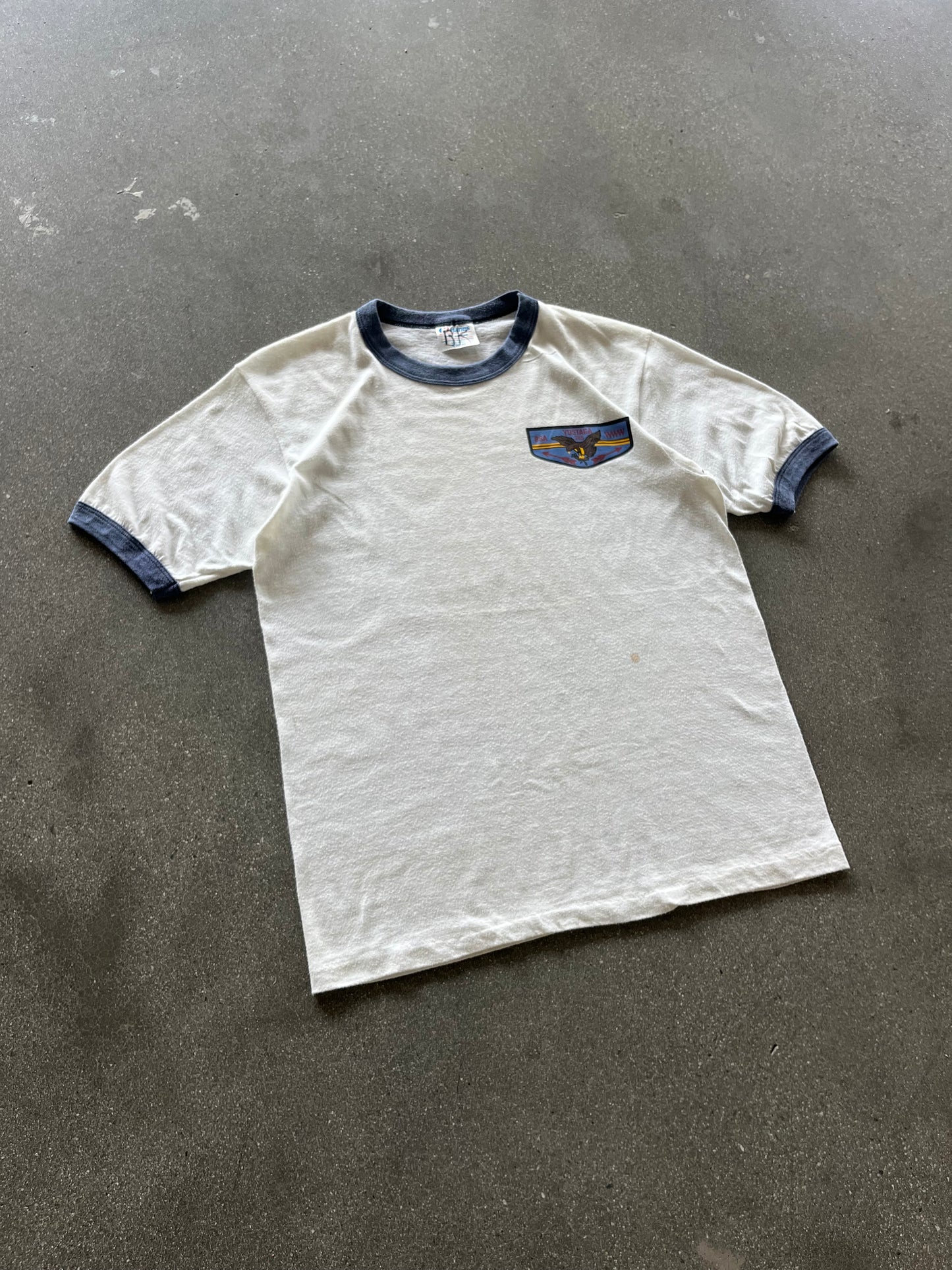 80’S “YUSTAGA” RINGER TEE - M
