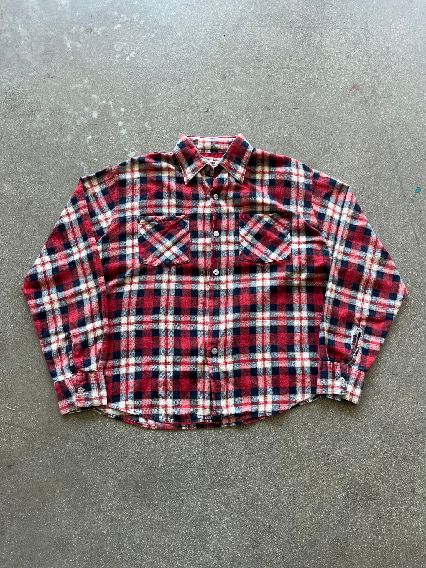 80’S RED CASEADE WOVEN FLANNEL - BOXY M/L