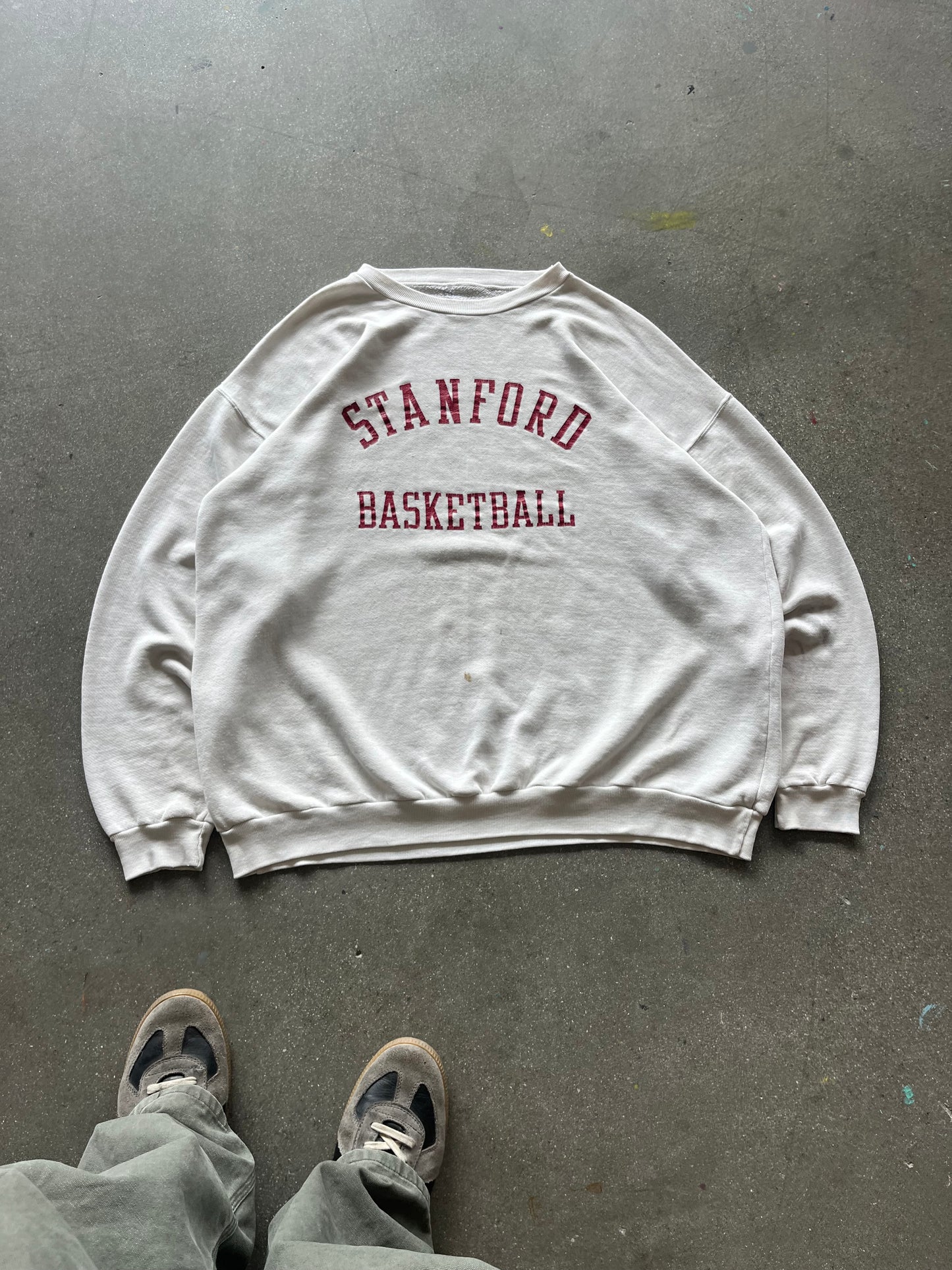 90’S IVORY “STANFORD BASKETBALL” CREWNECK - BOXY XXL