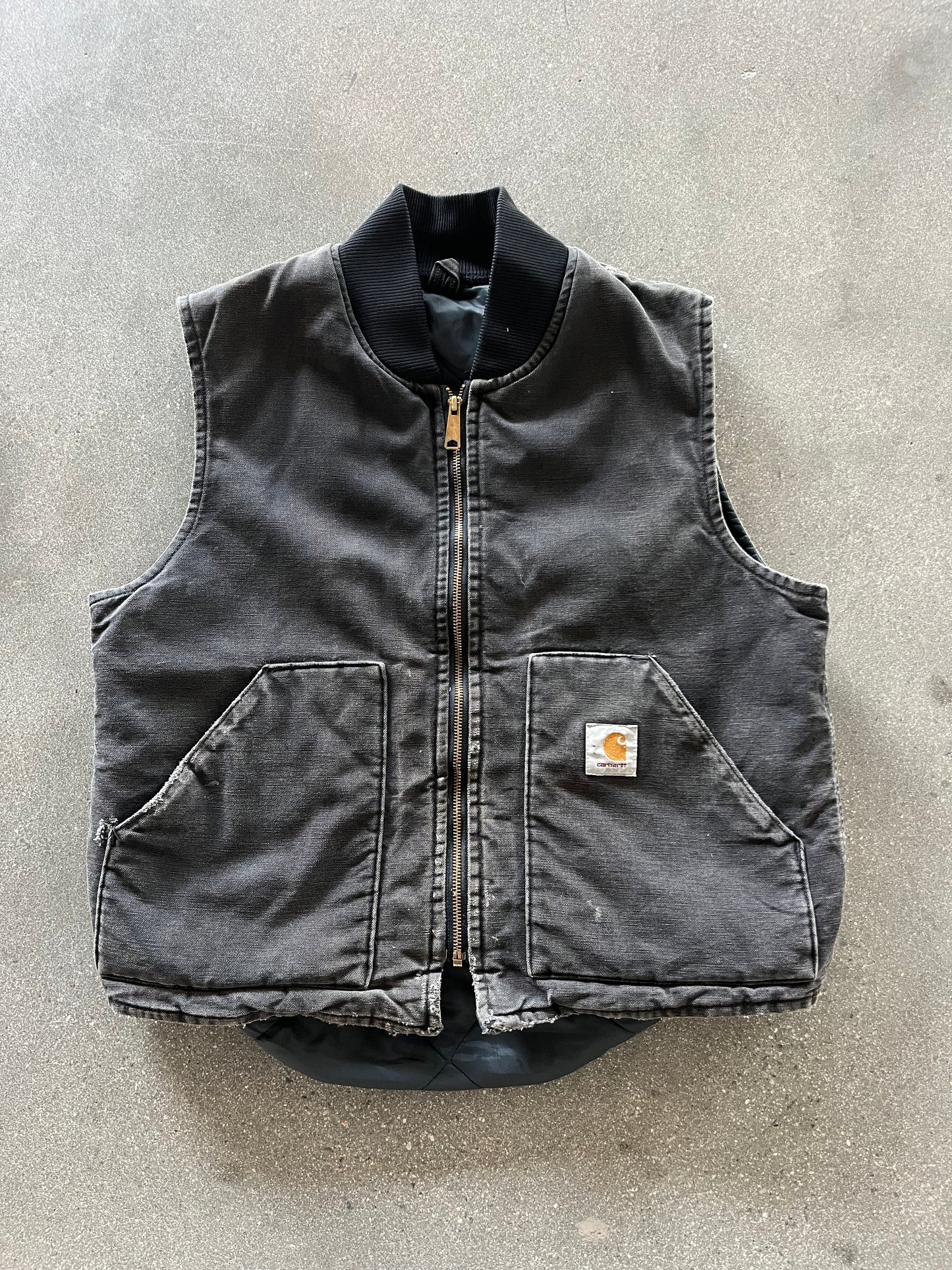 90’S FADED BLACK CARHARTT VEST - BOXY L