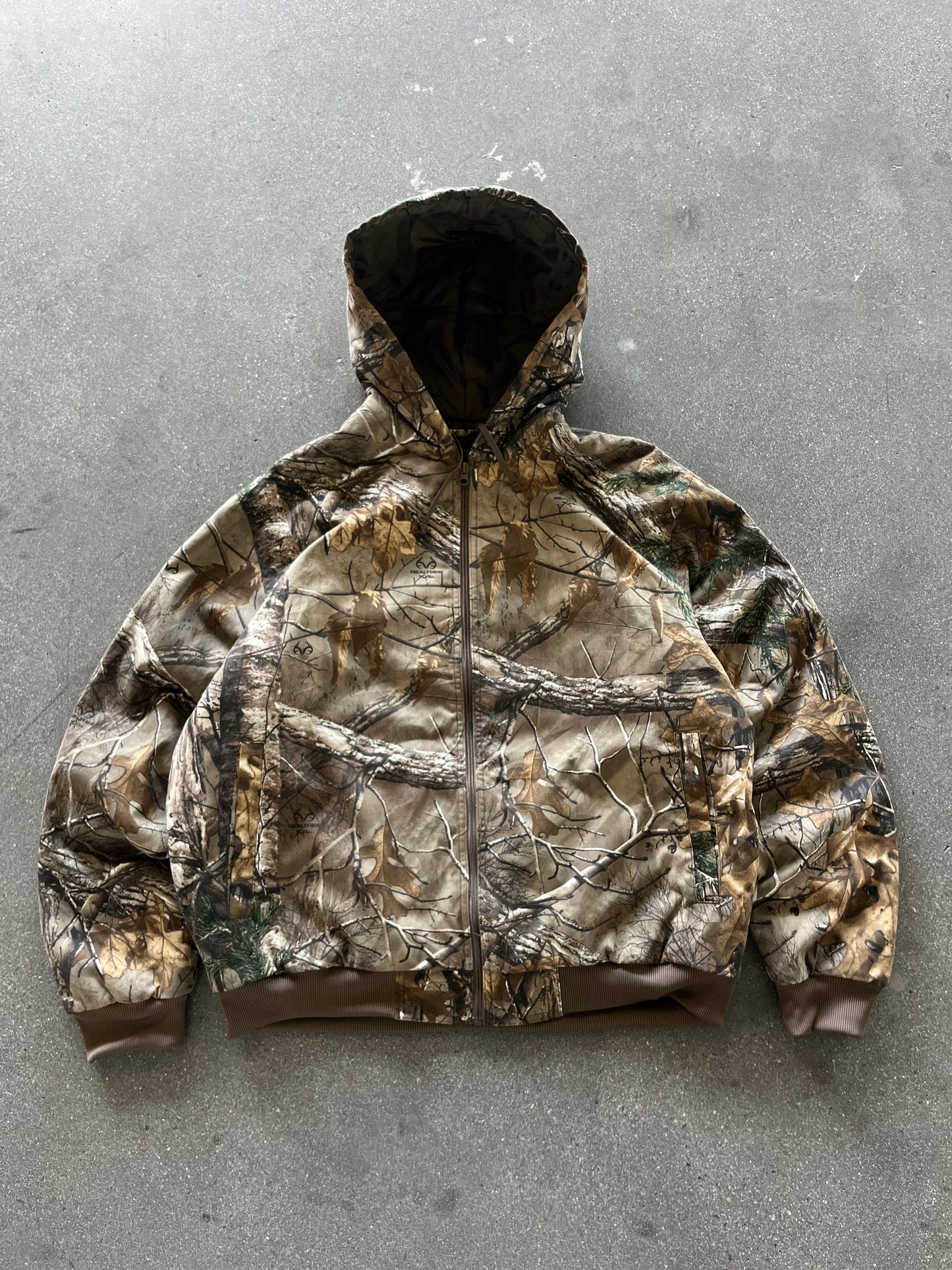 90’S REALTREE CAMO ZIP UP HOODED JACKET - BOXY XL