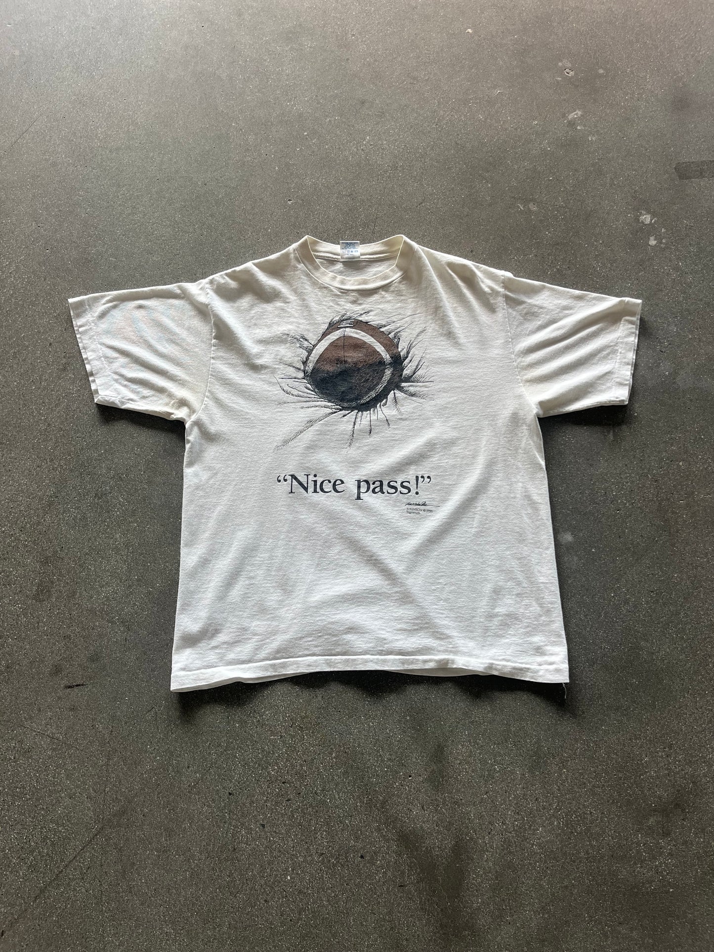 90’S “NICE PASS” FOOTBALL TEE - BOXY L/XL