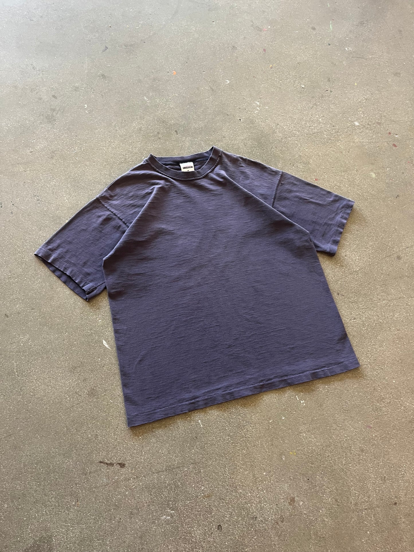 90’S SUNFADED NAVY BLANK TEE - BOXY M