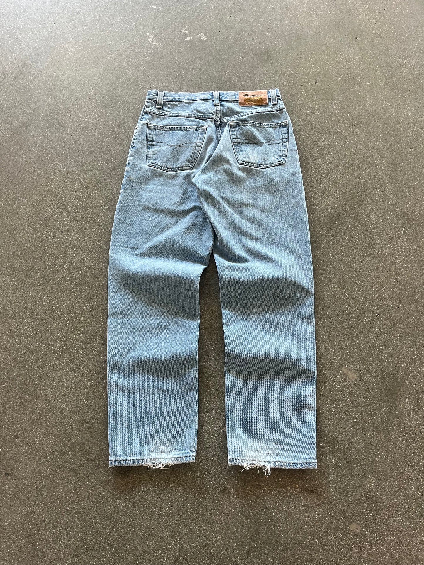 90’S LIGHT WASH ANCHOR BLUE BAGGY JEANS - 32