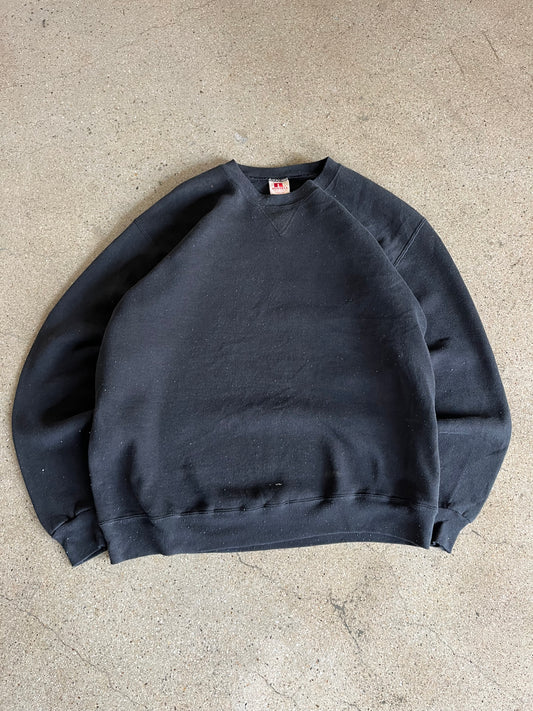 70’S JET BLACK RUSSELL CREWNECK - BOXY M/L