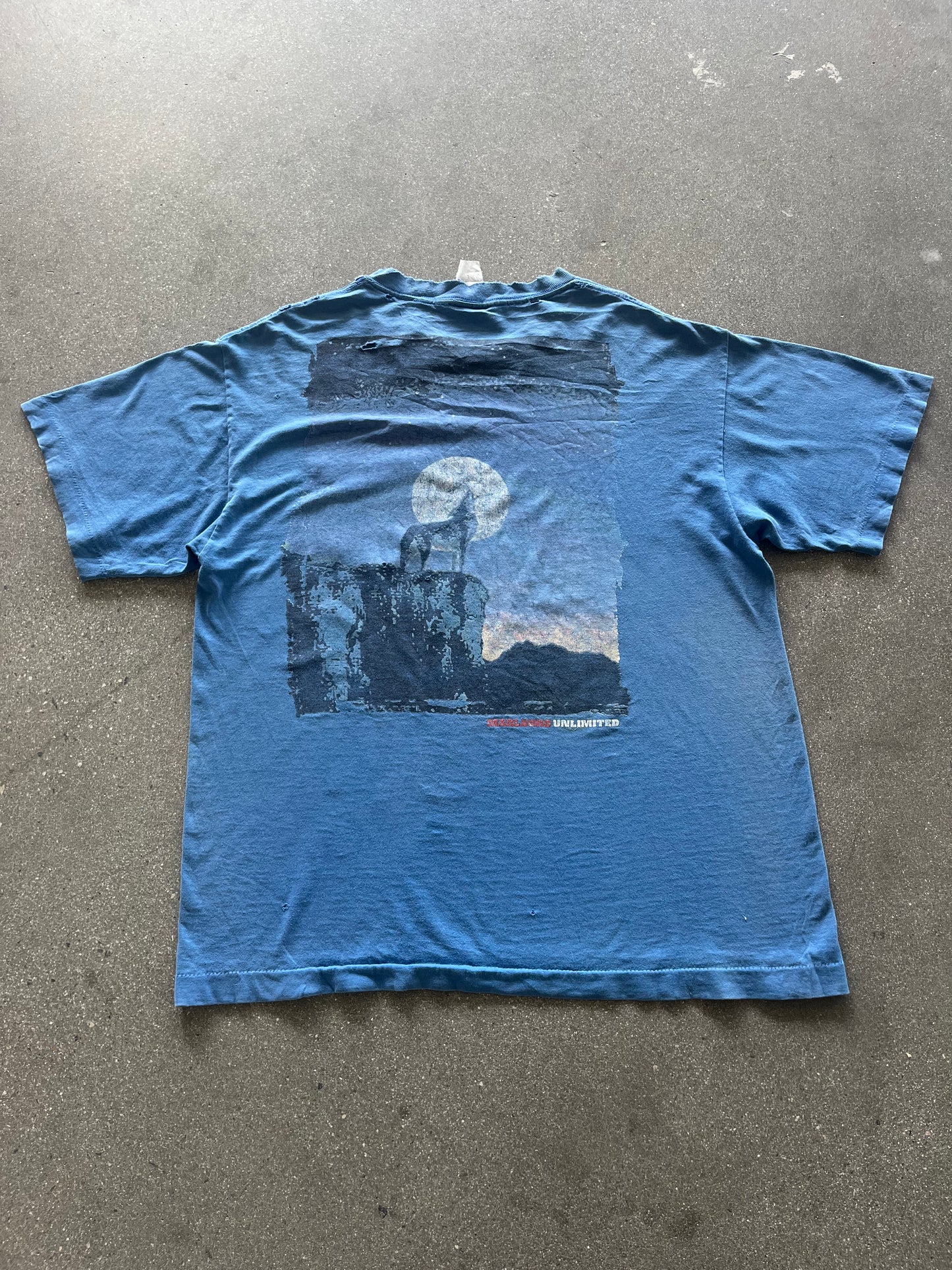 90’S DISTRESSED BLUE MARLBORO POCKET TEE - BOXY XL