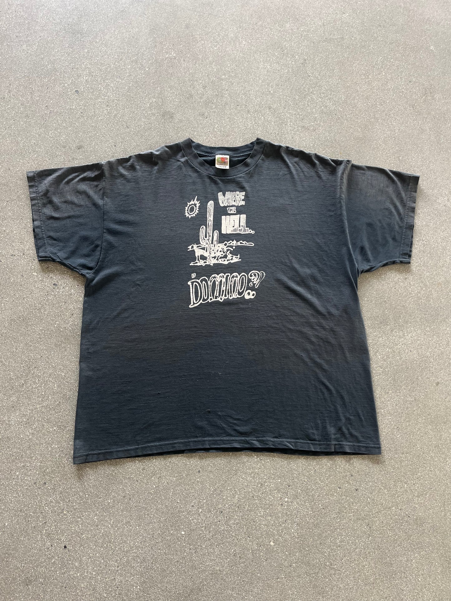 90’S FADED “WHERE THE HELL IS DOMINO?” TEE - BOXY XL