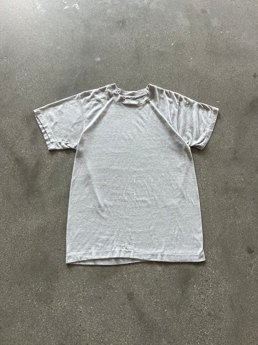 80’S SLUB CEMENT GRAY BLANK TEE - S/M