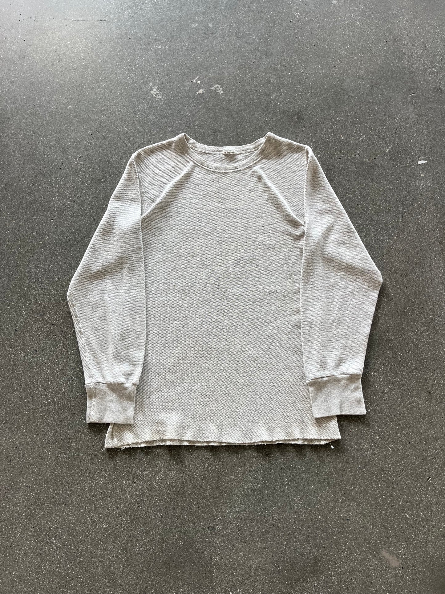 80’S HEATHER GRAY WAFFLE THERMAL - L