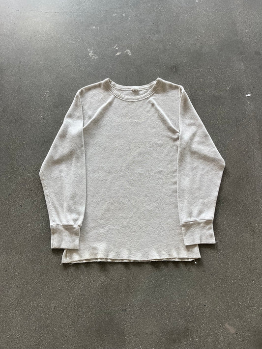80’S HEATHER GRAY WAFFLE THERMAL - L