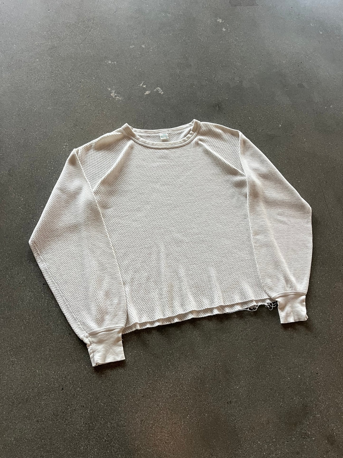70’S CREAM WAFFLE THERMAL - BOXY M/L