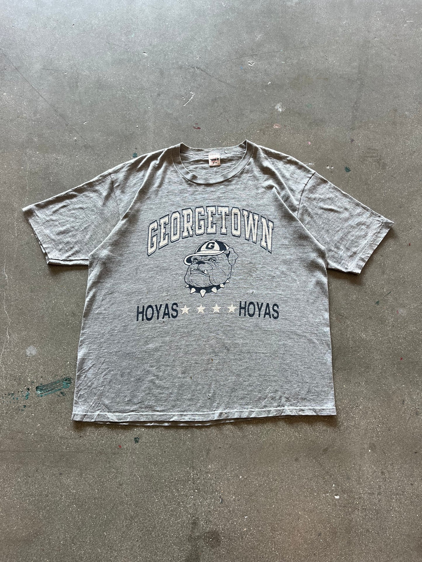80’S “GEORGETOWN HOYAS” TEE - BOXY L/XL