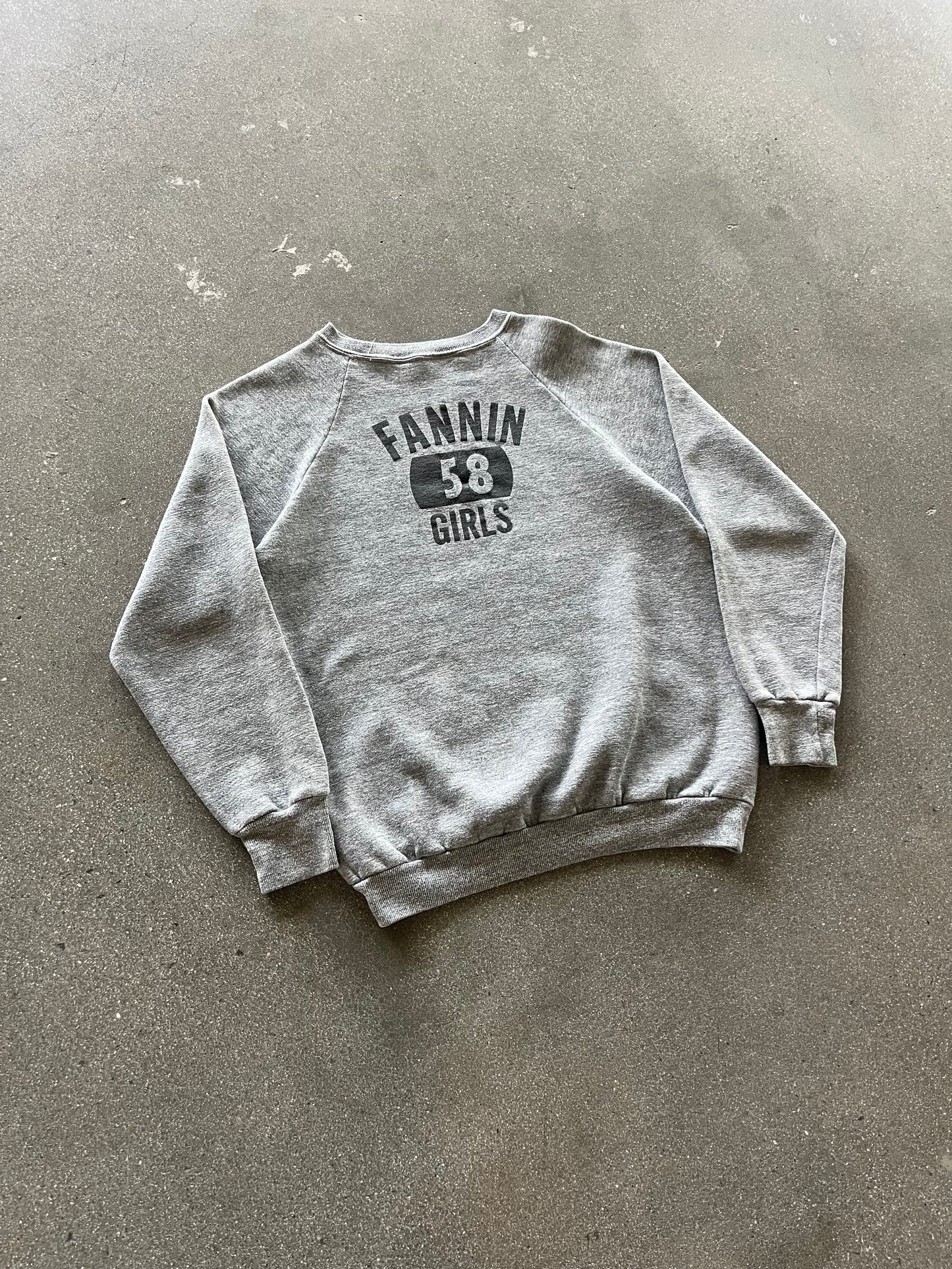 80’S HEATHER GRAY “FANNIN GIRLS” RAGLAN - S