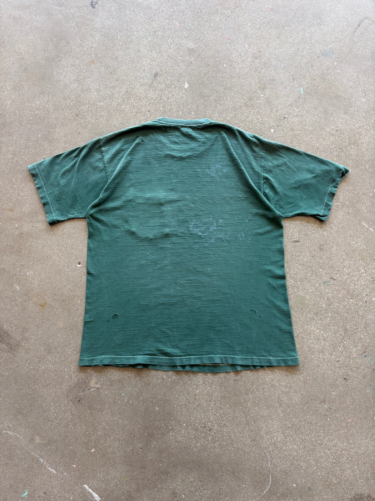 70’S TOWNCRAFT DISTRESSED FOREST GREEN POCKET TEE - XL