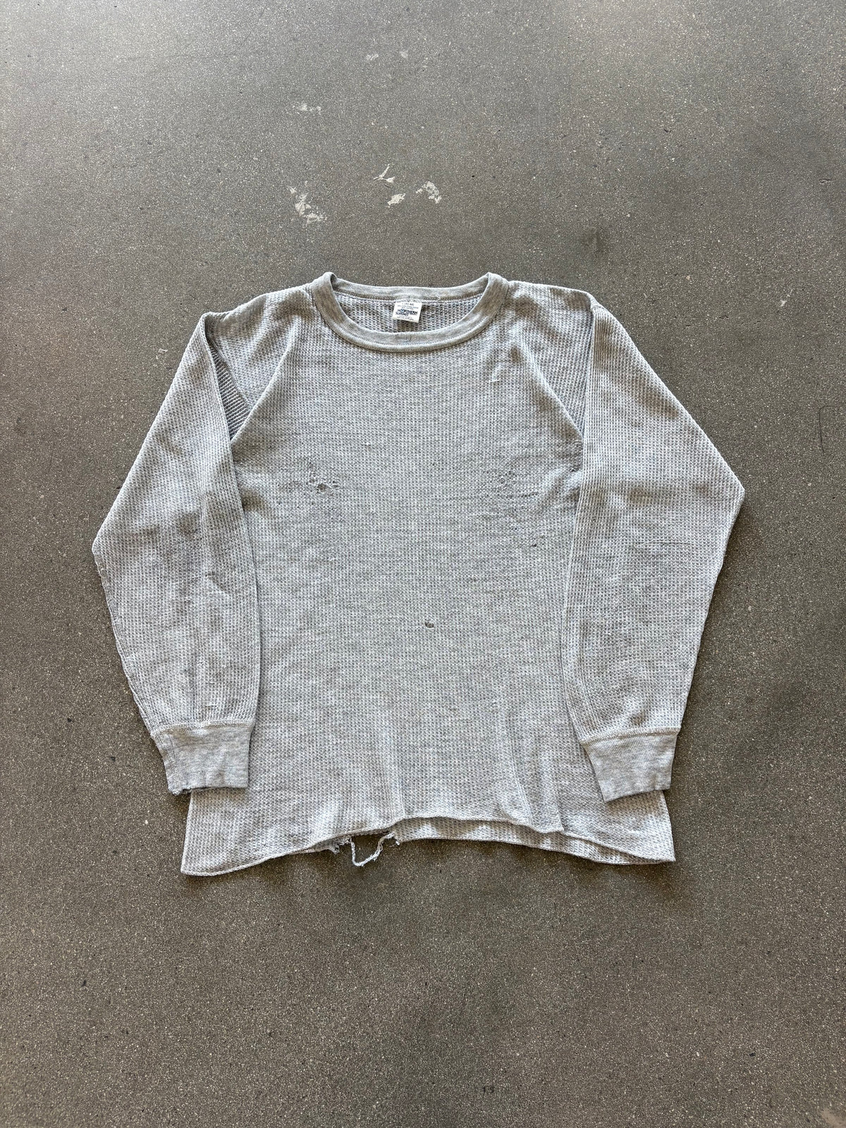 80’S HEATHER GRAY PAPER THIN THERMAL - M