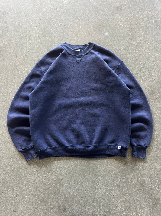 80’S NAVY BLUE RUSSELL ATHLETIC CREWNECK - BOXY L