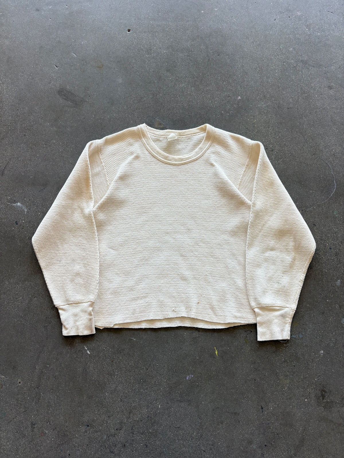 80’S CREAM WAFFLE THERMAL - S