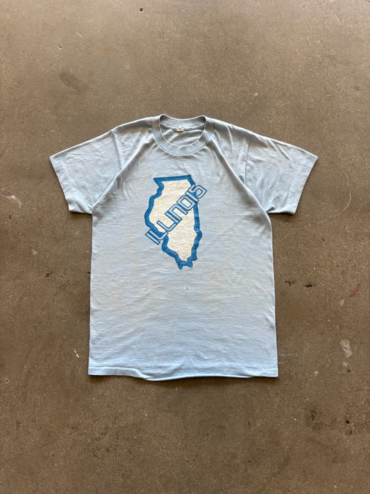 70’S BABY BLUE “ILLINOIS” TEE - S