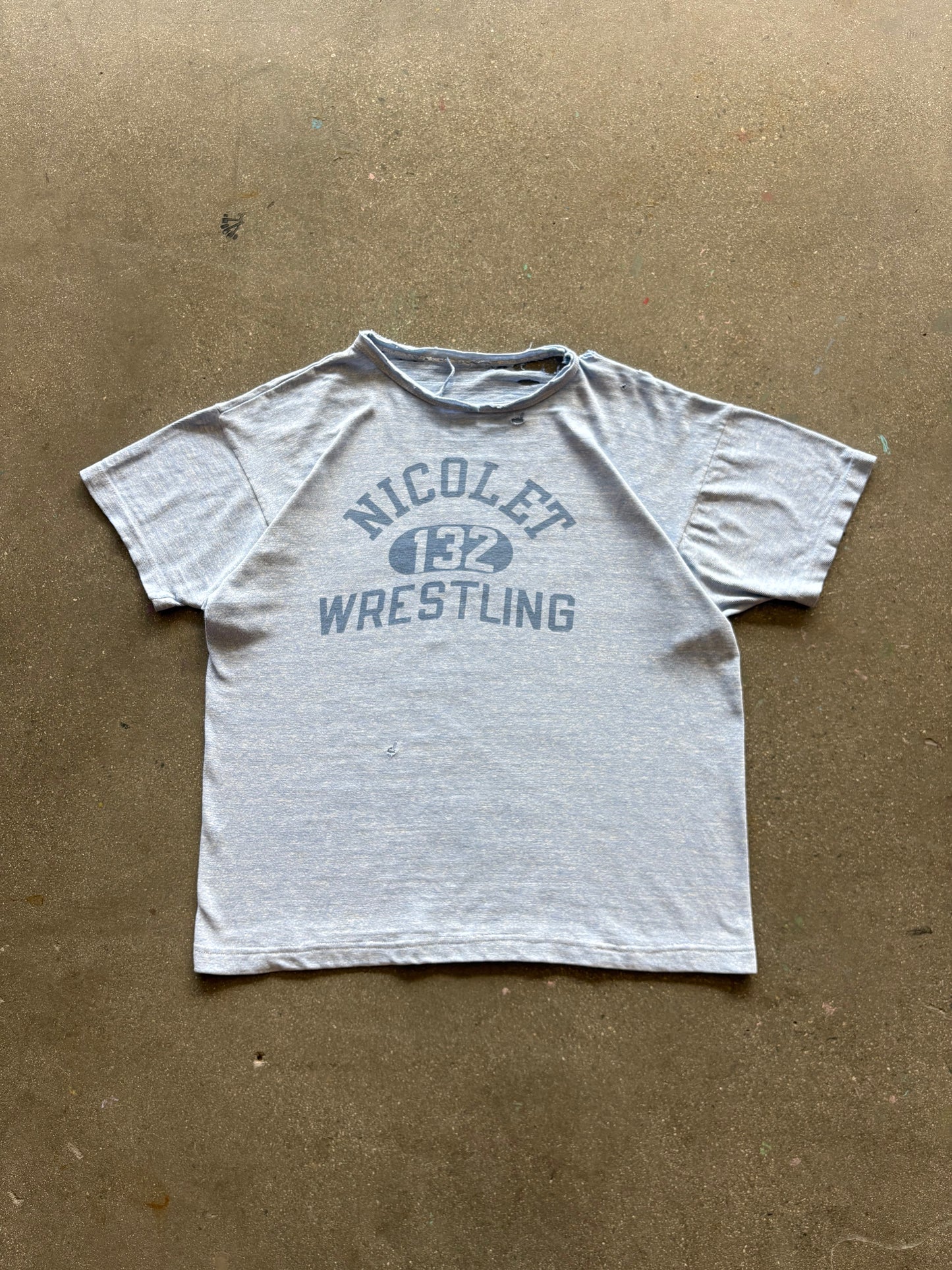 60’S NICOLET WRESTLING WATERPRINT TEE - M