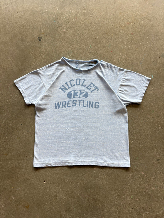 60’S NICOLET WRESTLING WATERPRINT TEE - M