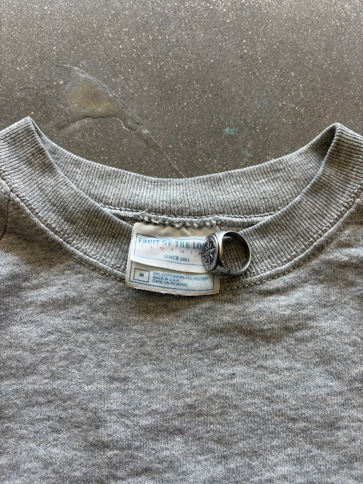 90’S HEATHER GRAY RAGLAN CREWNECK - S