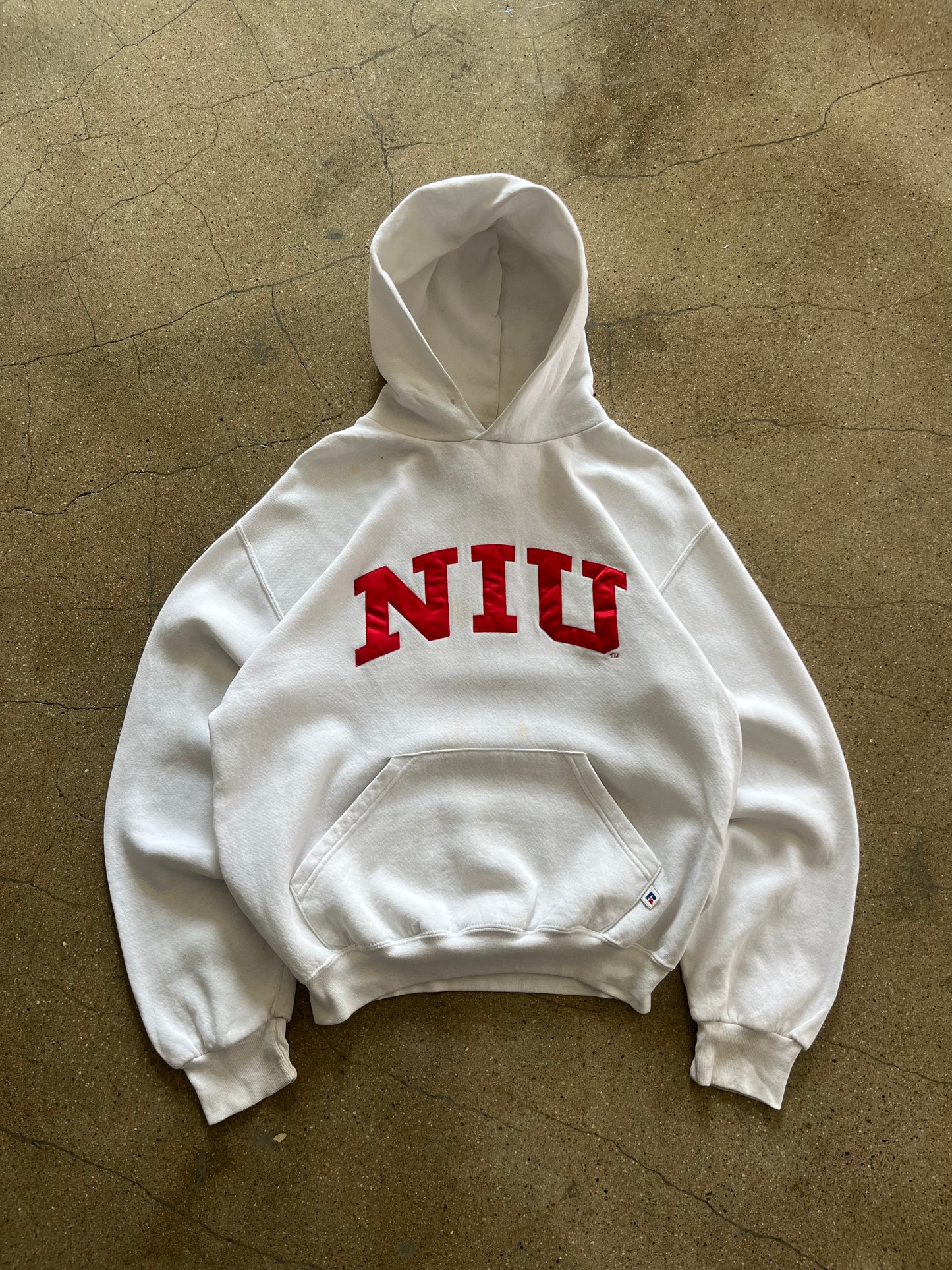 90’S IVORY “NIU” RUSSELL ATHLETIC HOODIE - BOXY M