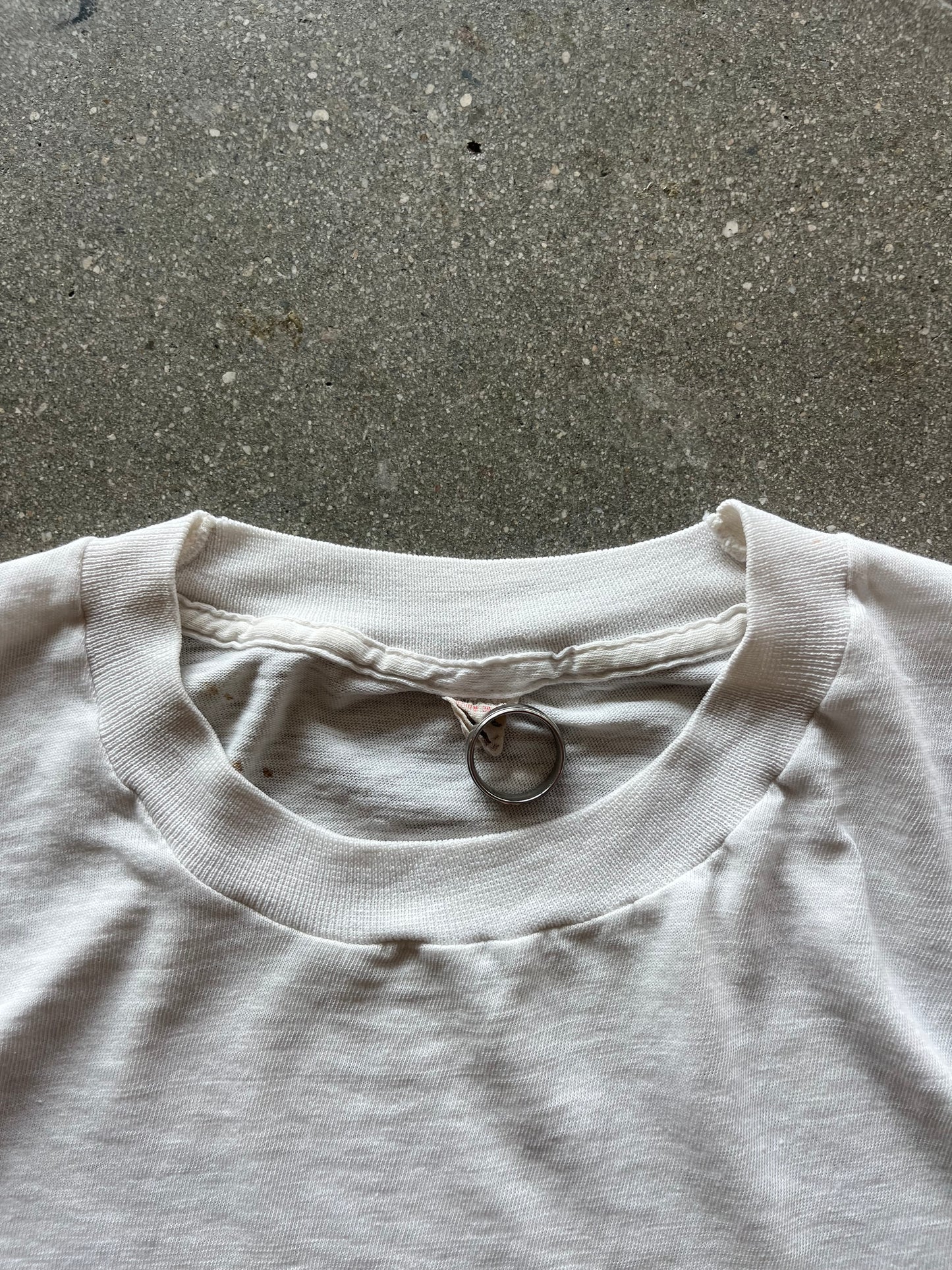 70’S WHITE BLANK TEE - M/L