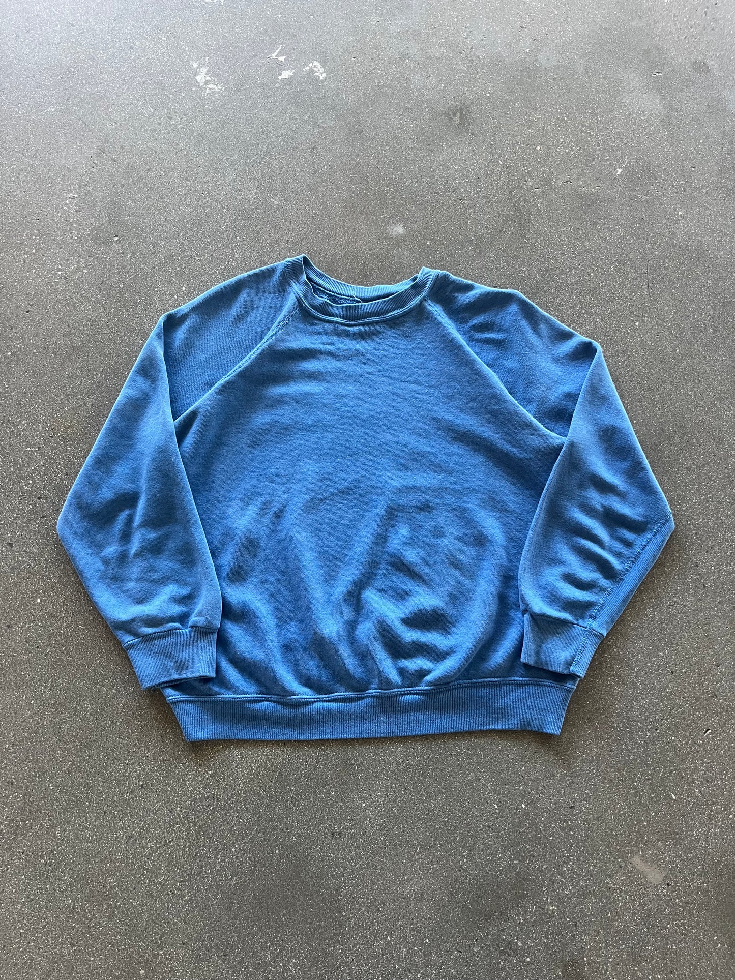 80’S PRIMARY BLUE RAGLAN CREWNECK - BOXY S