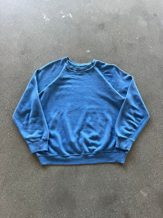 80’S PRIMARY BLUE RAGLAN CREWNECK - BOXY S