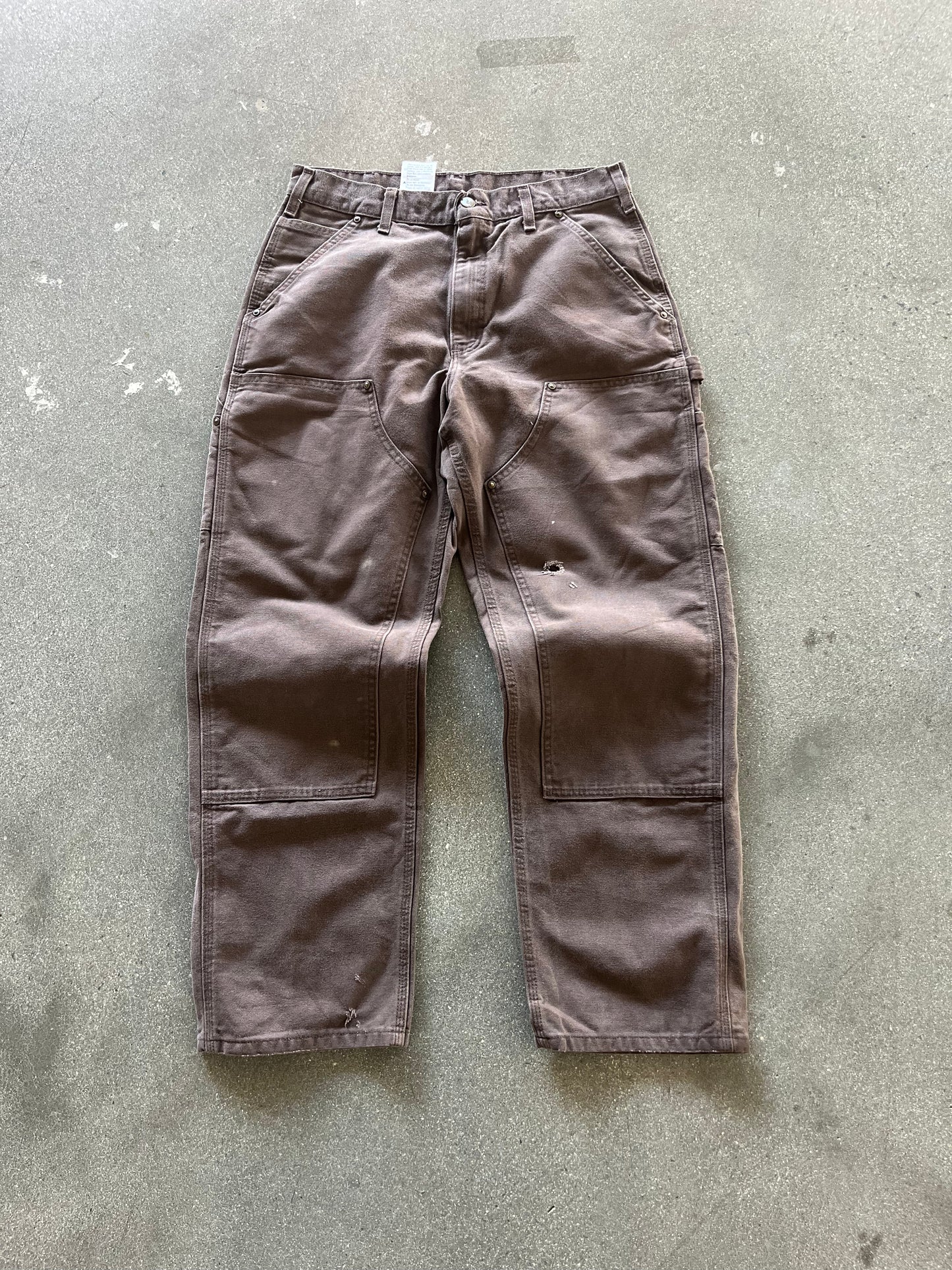90’S CHOCOLATE BROWN CARHARTT DOUBLE KNEES - 32