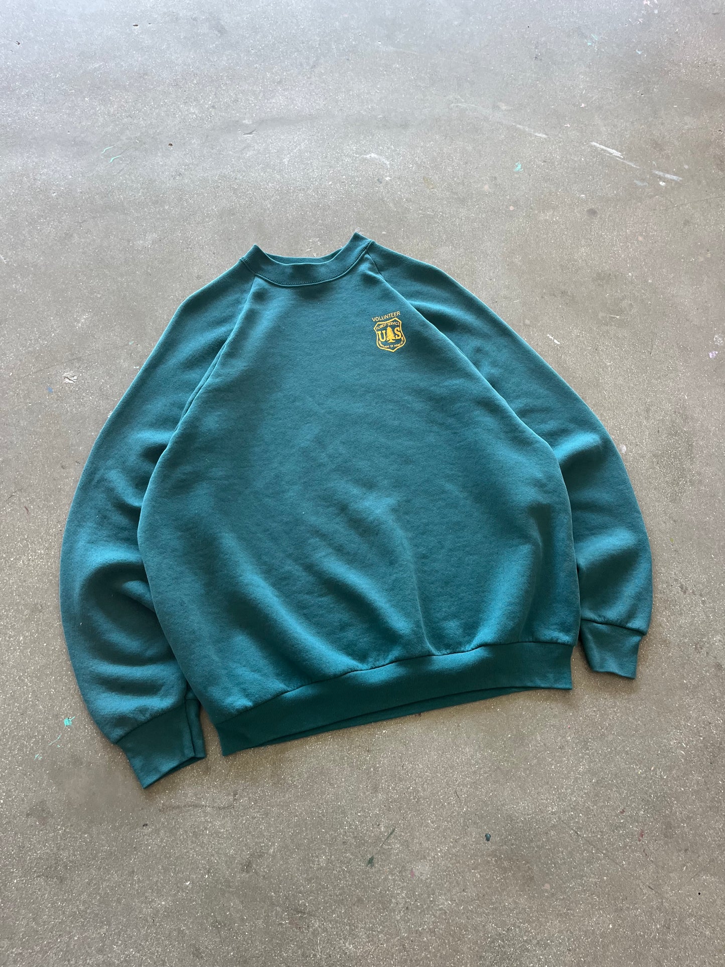 90’S JADE “FOREST SERVICE” RAGLAN CREWNECK - BOXY L/XL