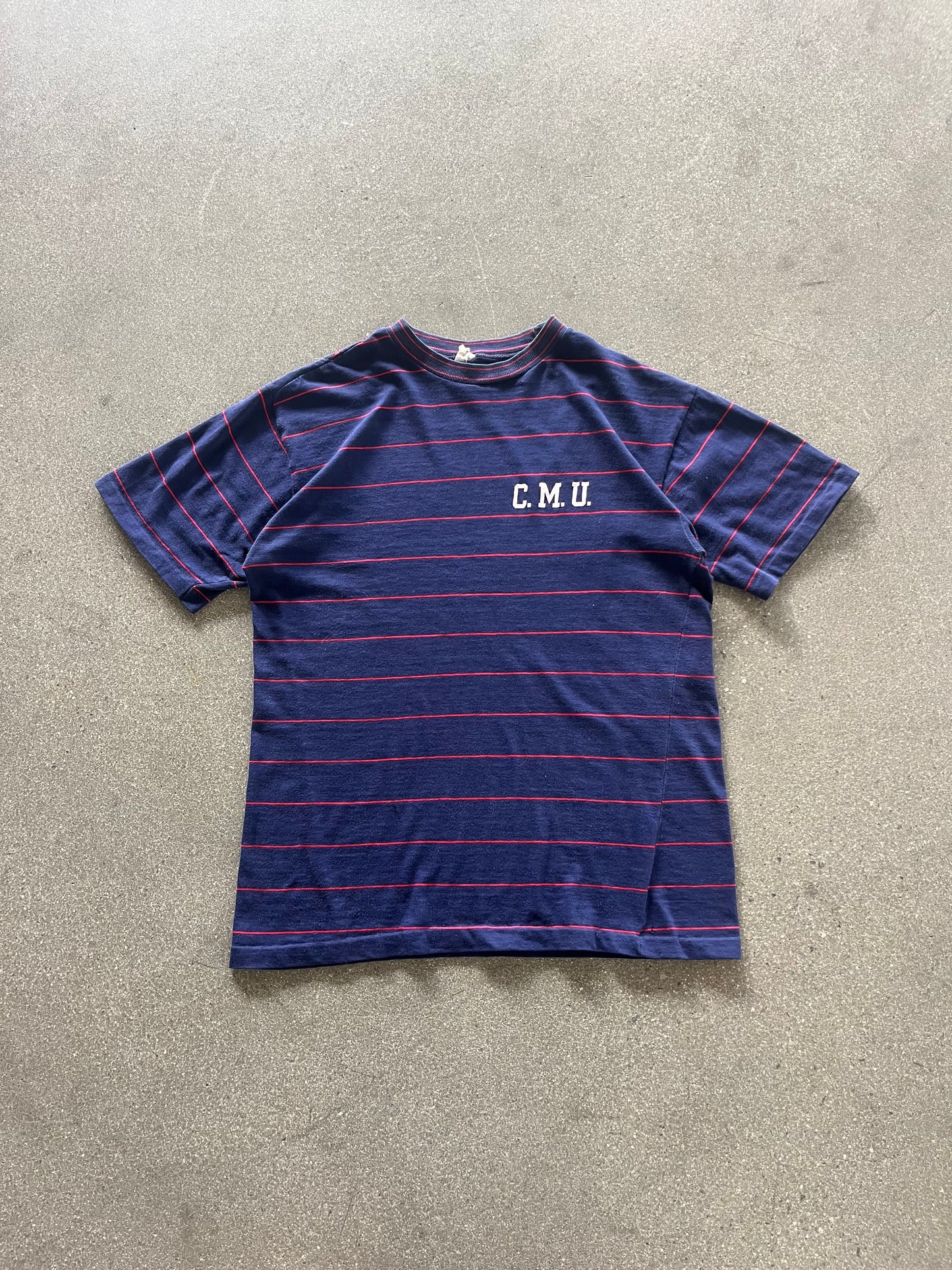 80’S STRIPED “C.M.U.” CHAMPION BABY TEE - S