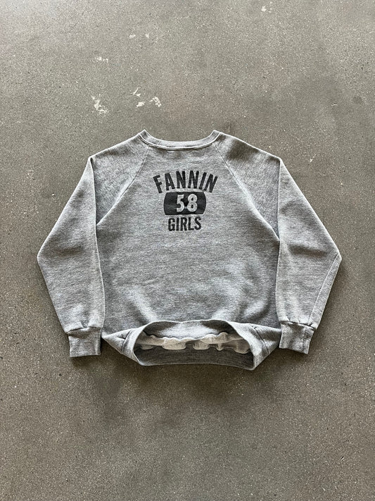 80’S HEATHER GRAY “FANNIN GIRLS” RAGLAN - S