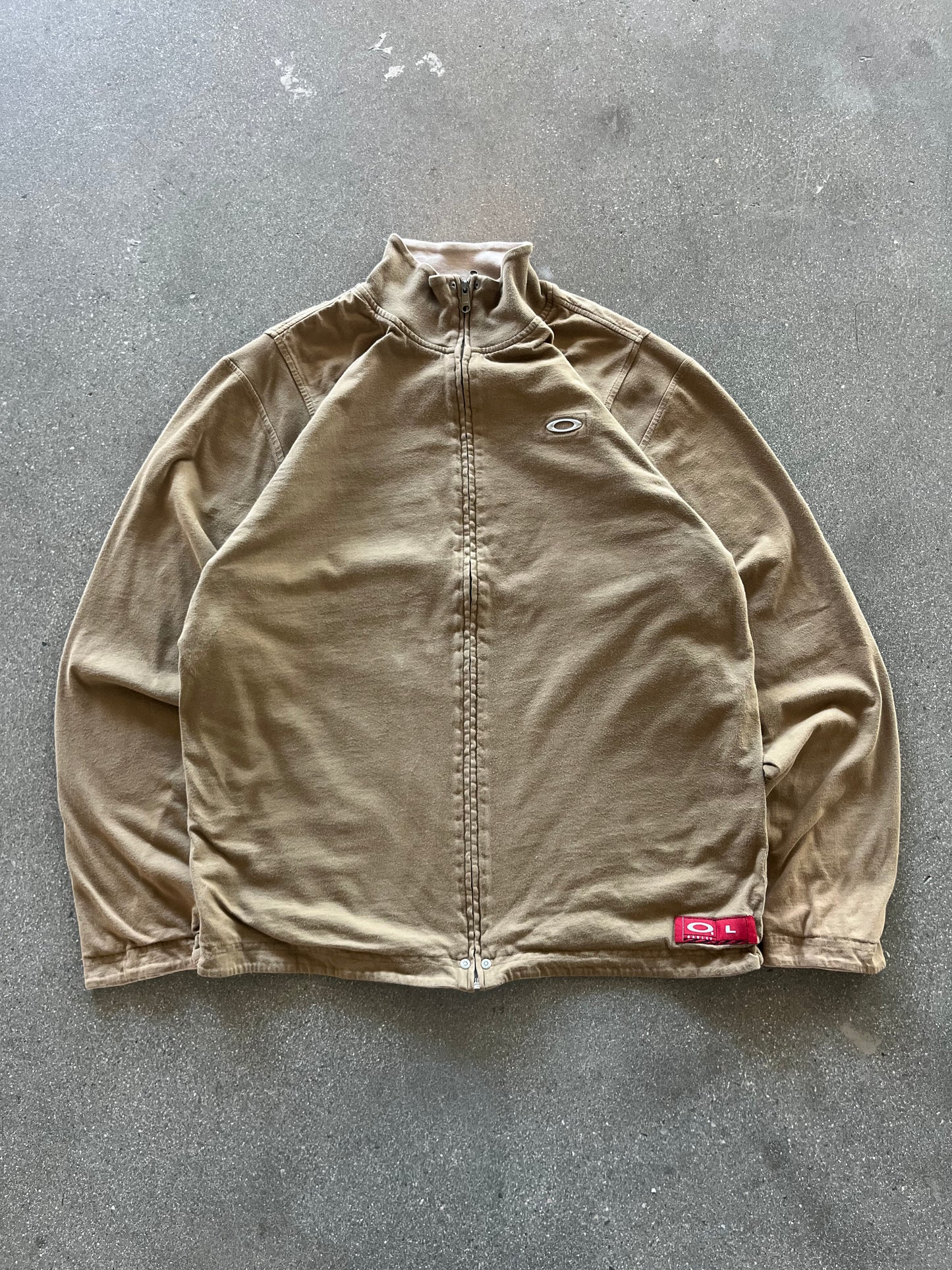 90’S CARAMEL OAKLEY ZIPUP JUMPER - L