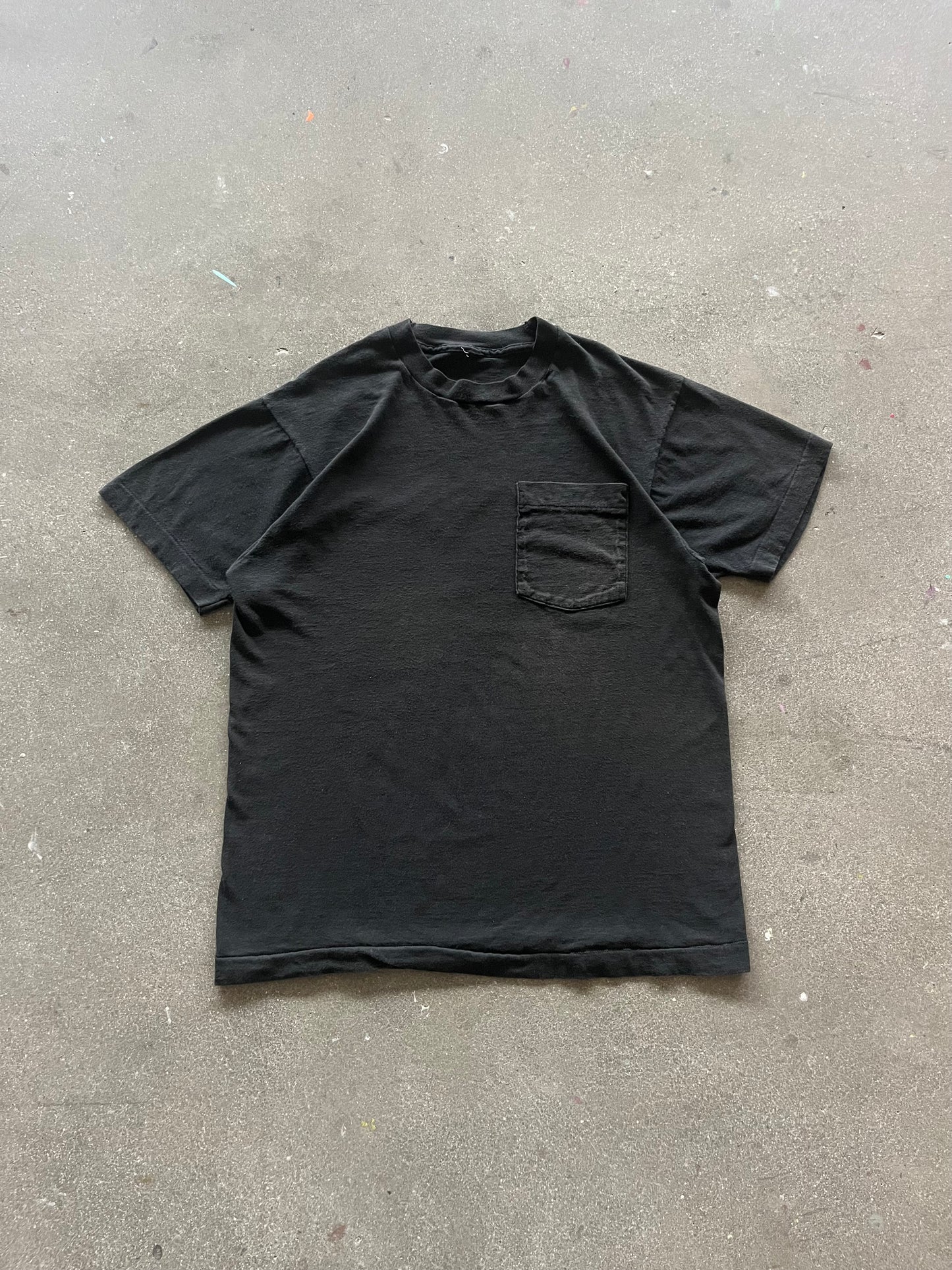 90’S BLACK SELVEDGE POCKET TEE - M/L