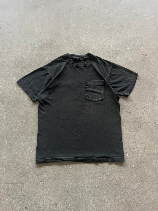90’S BLACK SELVEDGE POCKET TEE - M/L