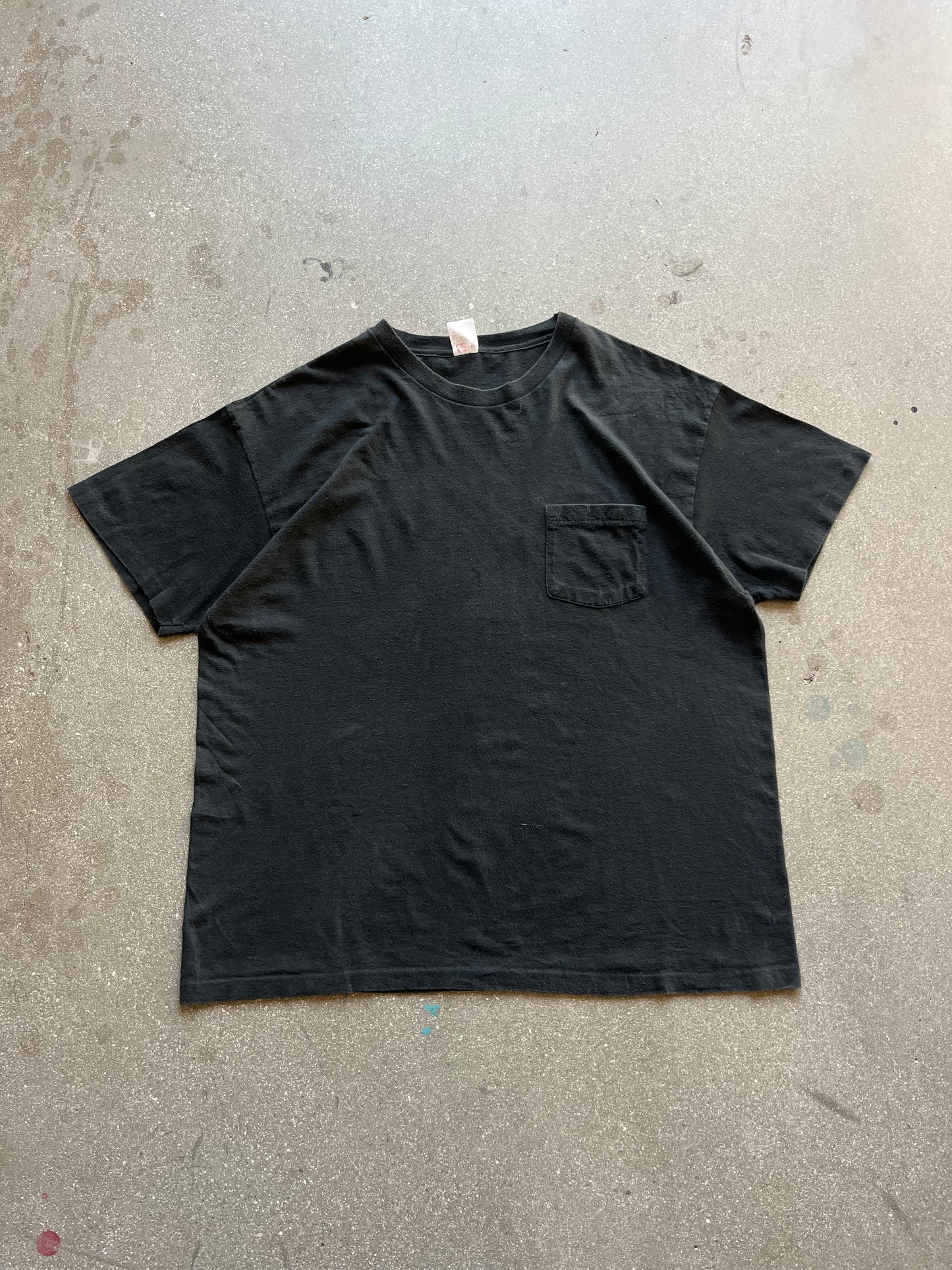 90’S BLACK SELVEDGE POCKET TEE - XL