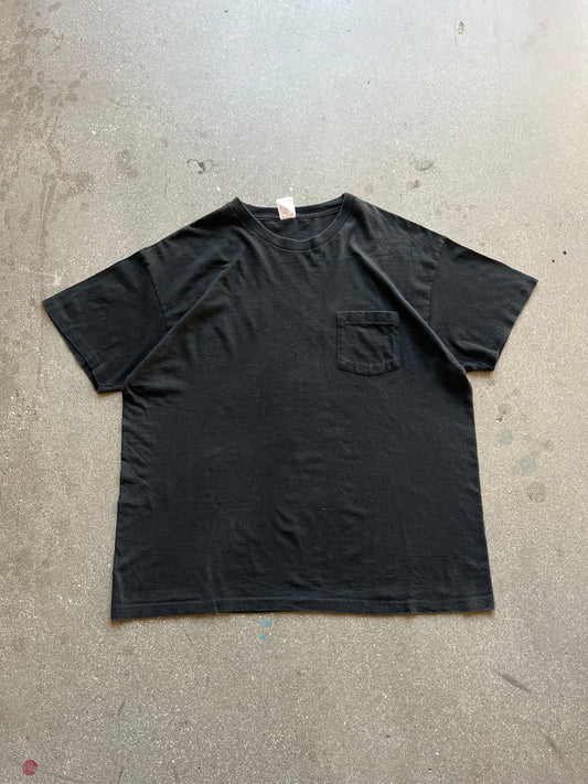 90’S BLACK SELVEDGE POCKET TEE - XL