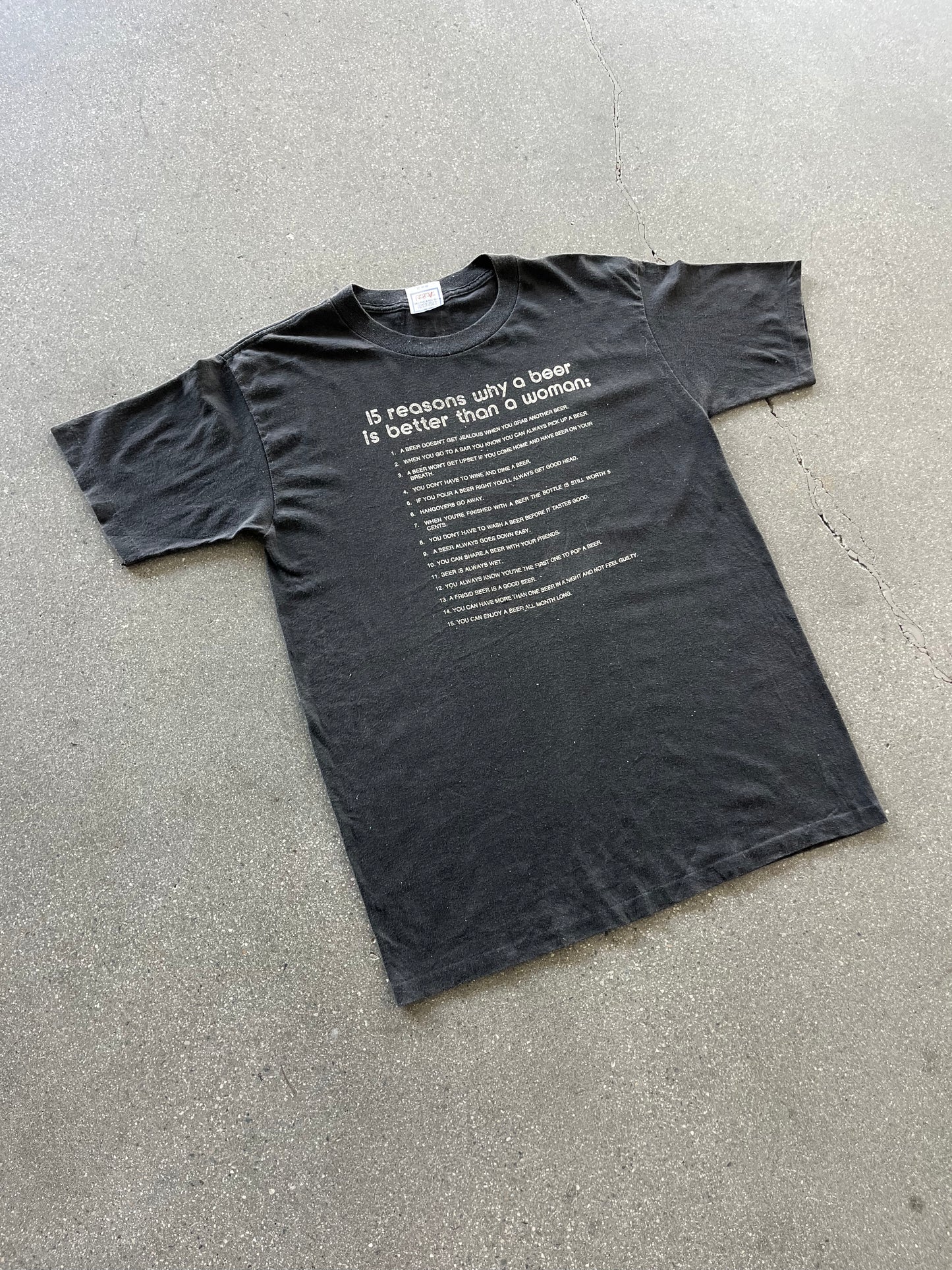 90’S FADED “WHY BEER IS BETTER THAN WOMEN” TEE - L