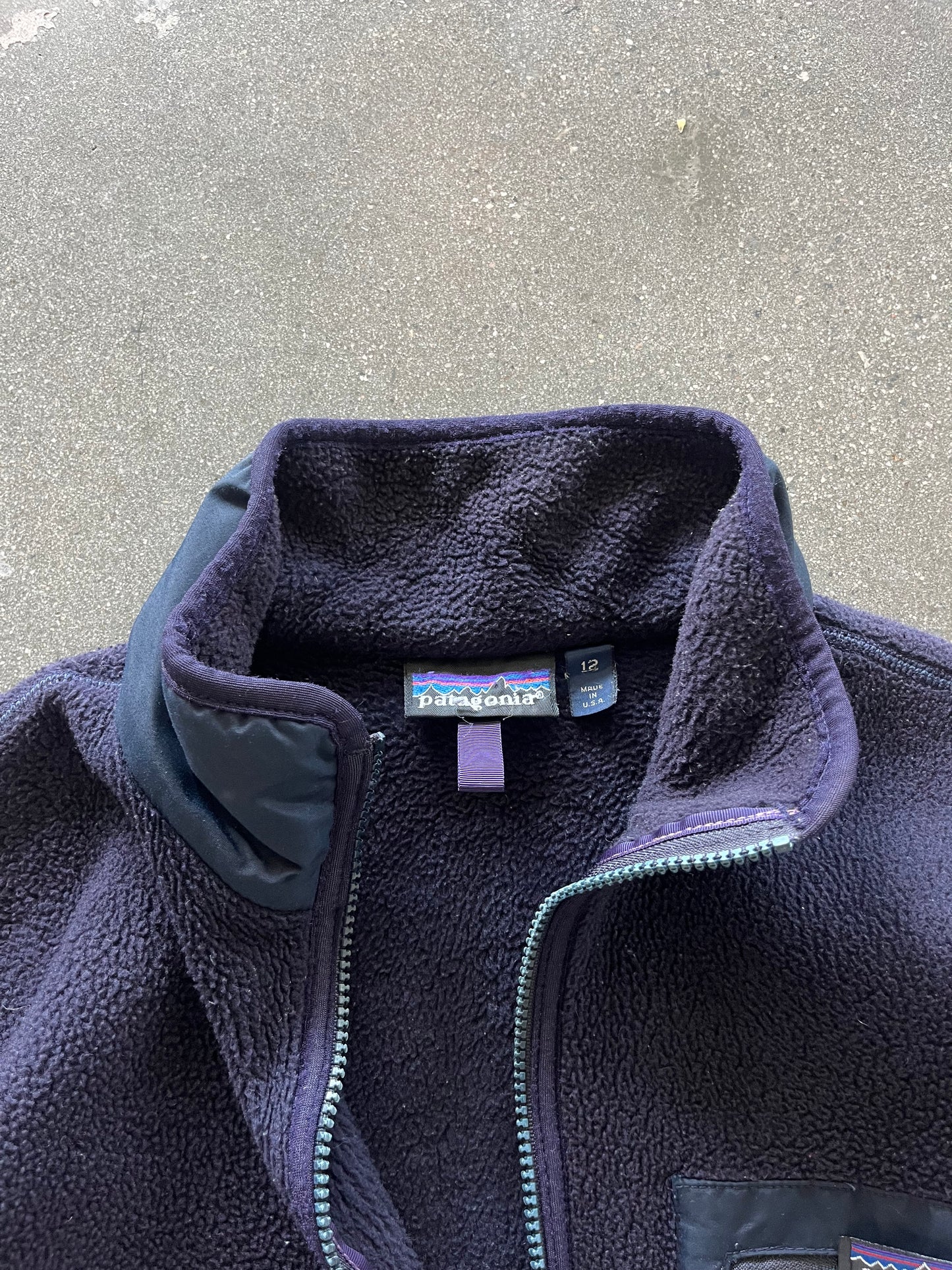 90’S GRAPE PURPLE PATAGONIA DEEP PILE FLEECE JACKET - BOXY L