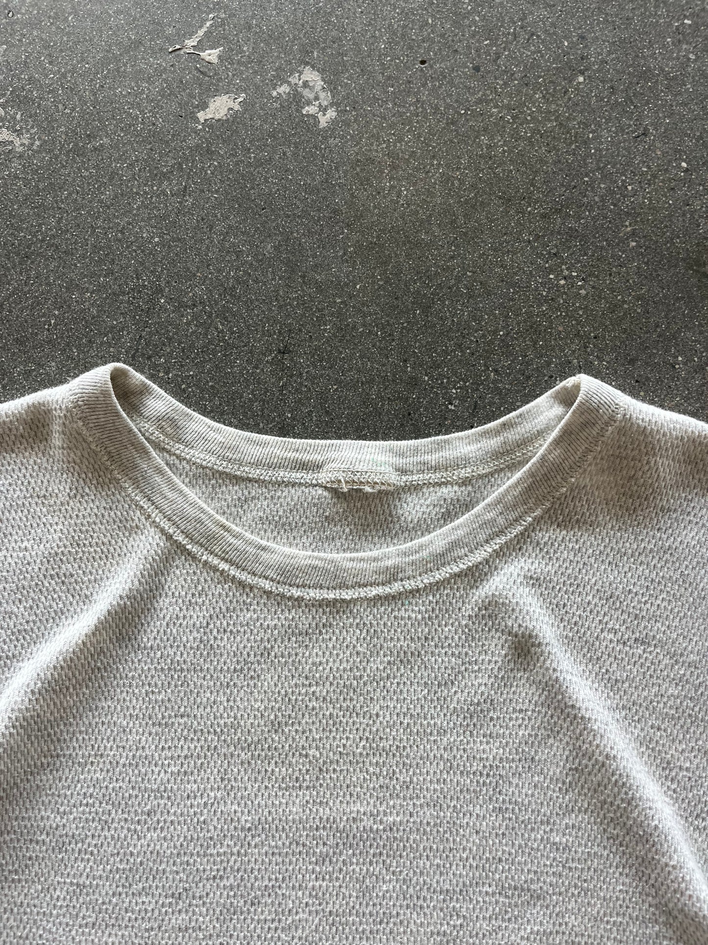 80’S HEATHER GRAY WAFFLE THERMAL - L