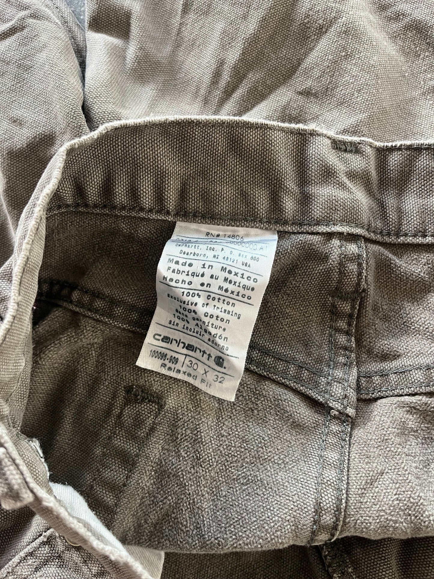 90’S DISTRESSED KHAKI BROWN CARHARTT PANTS - 30